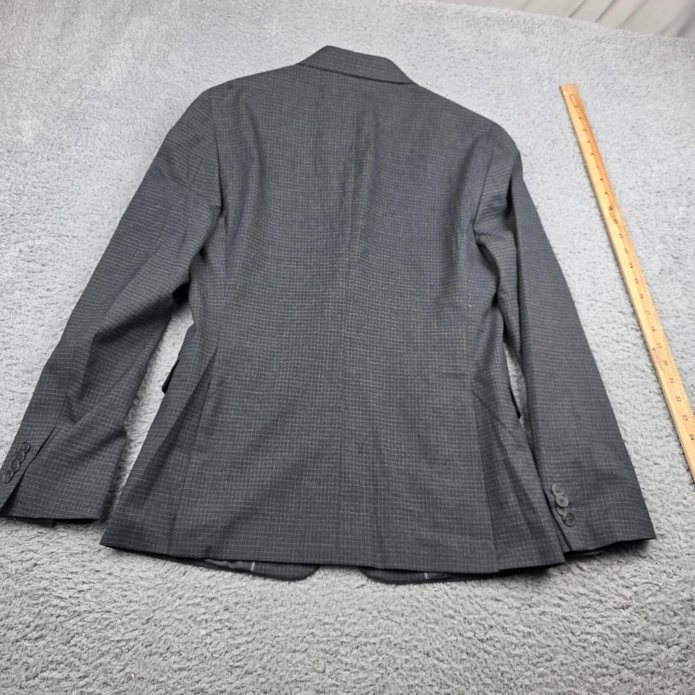 Banana Republic Extra Slim Fit Blazer‎ Mens 38S Grey Micro Check Stretch Jacket